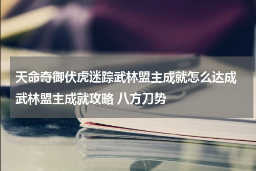 天命奇御伏虎迷踪武林盟主成就怎么达成 武林盟主成就攻略 八方刀势