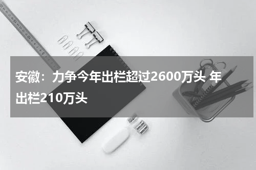 安徽：力争今年出栏超过2600万头 年出栏210万头