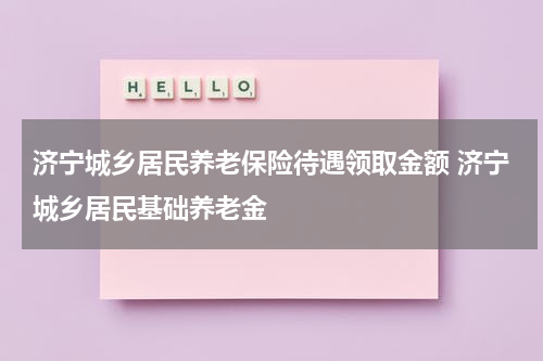 济宁城乡居民养老保险待遇领取金额 济宁城乡居民基础养老金
