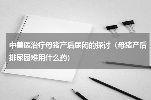 中兽医治疗母猪产后尿闭的探讨（母猪产后排尿困难用什么药）