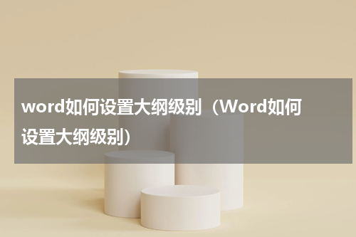 word如何设置大纲级别（Word如何设置大纲级别）