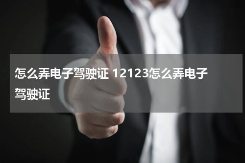 怎么弄电子驾驶证 12123怎么弄电子驾驶证