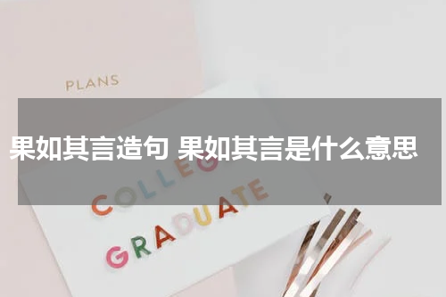 果如其言造句 果如其言是什么意思