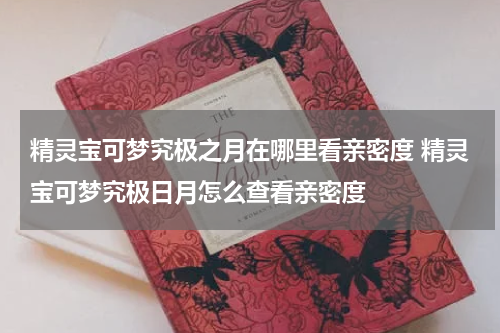 精灵宝可梦究极之月在哪里看亲密度 精灵宝可梦究极日月怎么查看亲密度