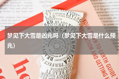 梦见下大雪是凶兆吗（梦见下大雪是什么预兆）