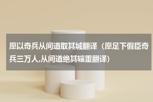 愿以奇兵从间道取其城翻译（愿足下假臣奇兵三万人,从间道绝其辎重翻译）