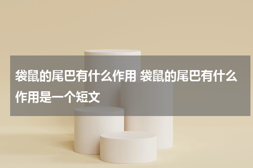 袋鼠的尾巴有什么作用 袋鼠的尾巴有什么作用是一个短文